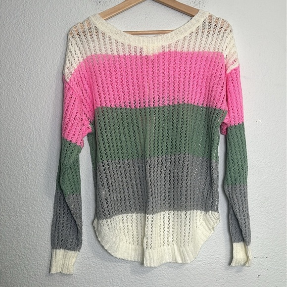 143 Story by Line Up Colorblock Knit Pullover Sweater Womens Size Small NWT - Picture 2 of 9